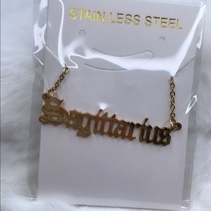 Sagittarius zodiac gold necklace